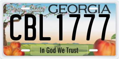GA license plate CBL1777