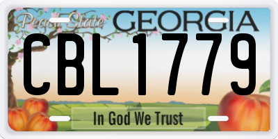 GA license plate CBL1779