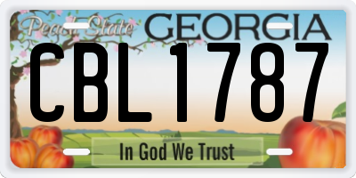 GA license plate CBL1787