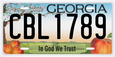 GA license plate CBL1789