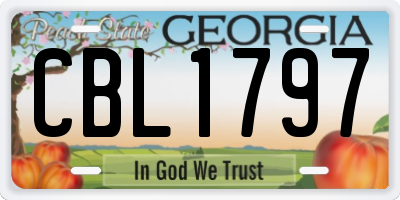 GA license plate CBL1797