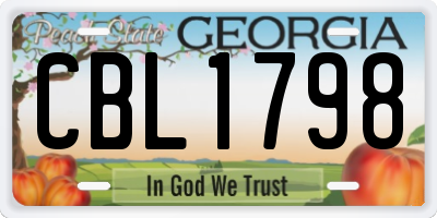 GA license plate CBL1798