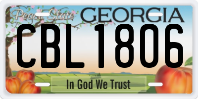 GA license plate CBL1806