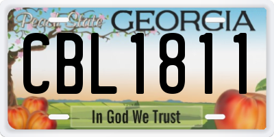 GA license plate CBL1811
