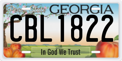 GA license plate CBL1822