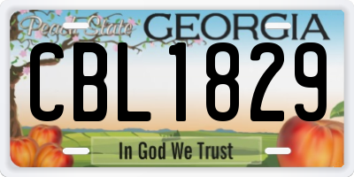 GA license plate CBL1829