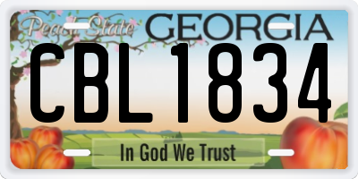 GA license plate CBL1834