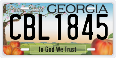 GA license plate CBL1845