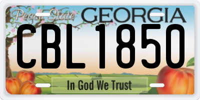 GA license plate CBL1850