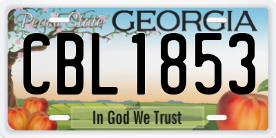 GA license plate CBL1853