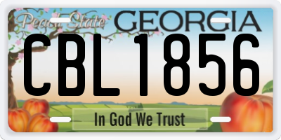 GA license plate CBL1856
