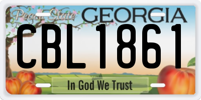 GA license plate CBL1861
