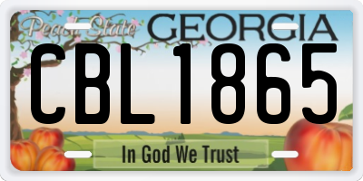 GA license plate CBL1865