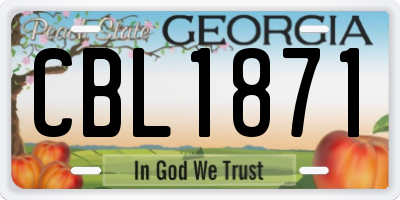 GA license plate CBL1871