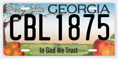 GA license plate CBL1875