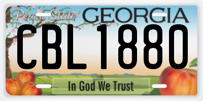 GA license plate CBL1880