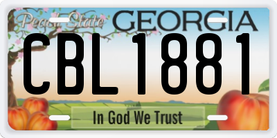 GA license plate CBL1881