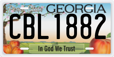 GA license plate CBL1882