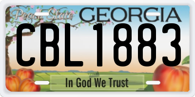 GA license plate CBL1883