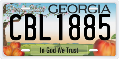 GA license plate CBL1885