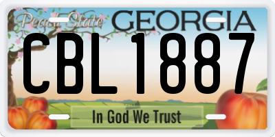 GA license plate CBL1887