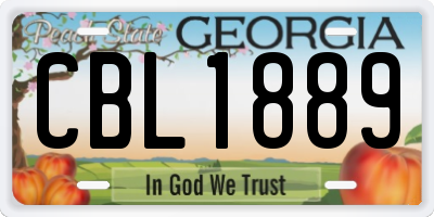 GA license plate CBL1889