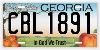 GA license plate CBL1891