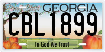 GA license plate CBL1899