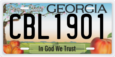 GA license plate CBL1901