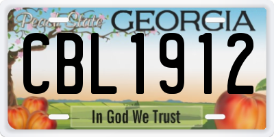 GA license plate CBL1912