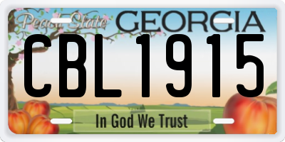 GA license plate CBL1915