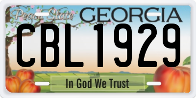 GA license plate CBL1929