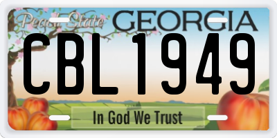 GA license plate CBL1949