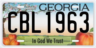 GA license plate CBL1963