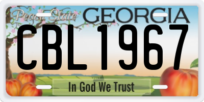 GA license plate CBL1967