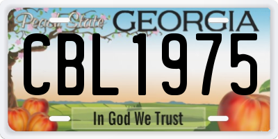 GA license plate CBL1975