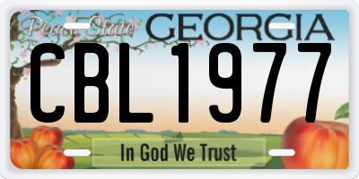 GA license plate CBL1977