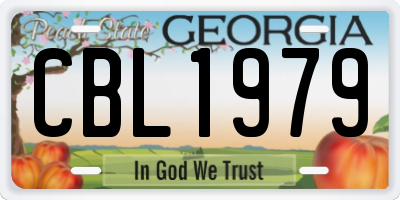 GA license plate CBL1979