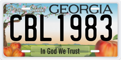 GA license plate CBL1983