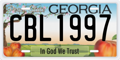 GA license plate CBL1997