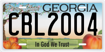 GA license plate CBL2004