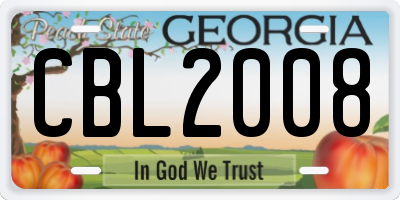 GA license plate CBL2008