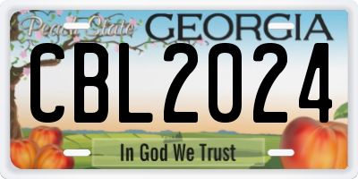 GA license plate CBL2024