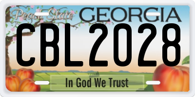 GA license plate CBL2028