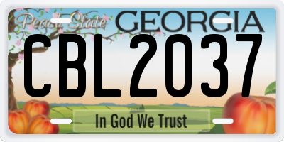 GA license plate CBL2037