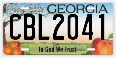 GA license plate CBL2041