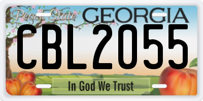 GA license plate CBL2055