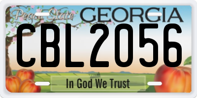 GA license plate CBL2056