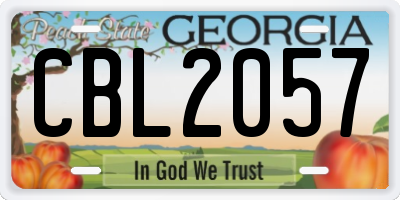 GA license plate CBL2057