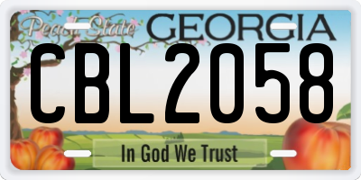 GA license plate CBL2058